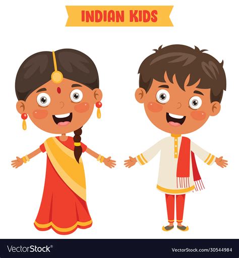 Indian Children Royalty Free Vector Image Vectorstock