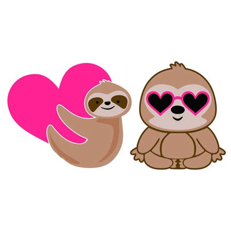 Valentine Sloth Cuttable Design Svg Png Dxf And Eps Designs Etsy