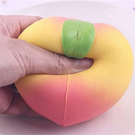 squishy peaches cream scented slow rising toy peach foam artificial fake fruit vegetable patten