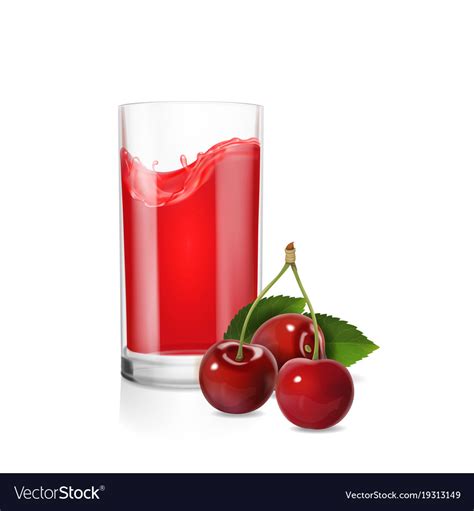 A Glass Of Cherry Juice Realistic Royalty Free Vector Image