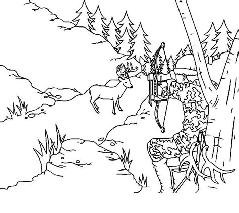 Deer Hunting Coloring Pages At Free Printable