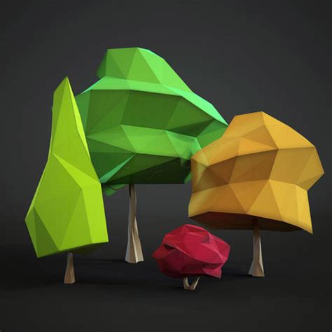 Low Poly Trees Pack Free Vr Ar Low Poly 3d Model Cgtrader