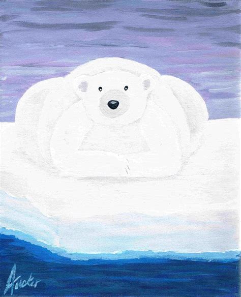 Polar Bear Acrylic Painting Print By Atuckerdesigns On Etsy Painting