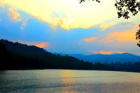 Fantastic Scenery With The Sunset Sky Over San Ruffino Lake Surrounded