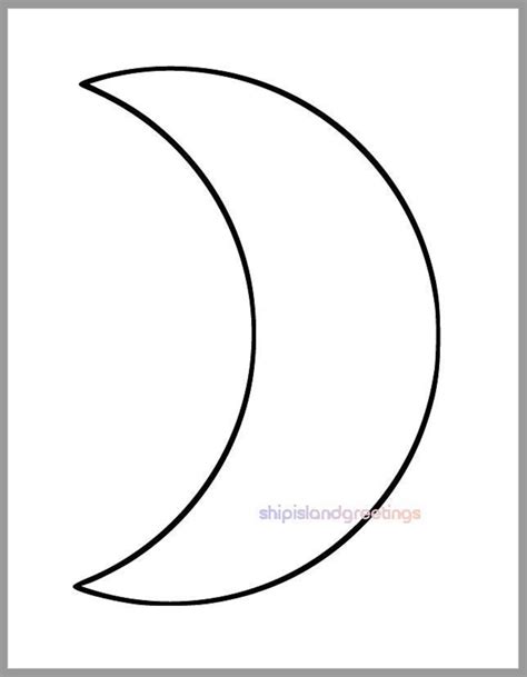 Printable Moon Template Large Crescent Moon Cutout 9 Inch Etsy España