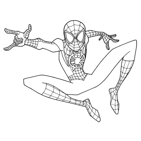 Leuk voor kids SpiderMan into the Spiderverse kleurplaat