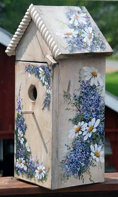 Hand Painted Bird House With Shelf Sold Sample Only You Can Etsy