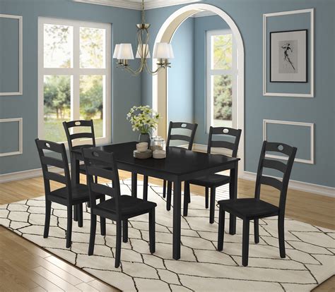 Industrial chic iconic molded chairs lend gravitas to an unassuming industrial table. Dining Room Table Set, 7 Piece Dining Table Sets with ...