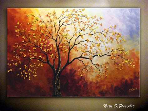 Original Autumn Tree Painting Abstract By Natasgallery On Etsy