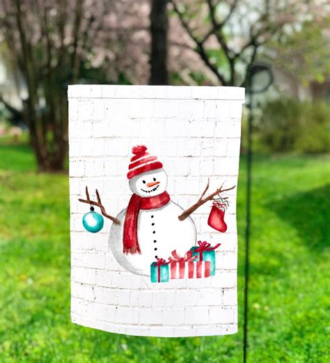 Red Snowman Garden Flag Png Christmas Sublimation Garden Etsy