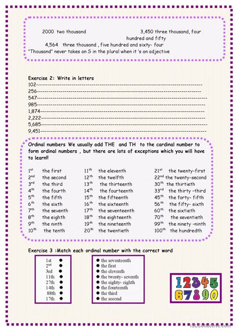 Numbers And Dates Lesson And Exerci English Esl Worksheets Pdf And Doc