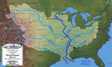 Map Of The United States Showing The Mississippi Rive