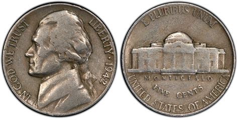 Images Of Jefferson Nickel 1942 5c Type 1 Pcgs Coinfacts