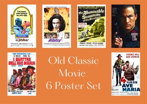 Old Classic Movie Set Poster Print Different Designs Vintage Etsy