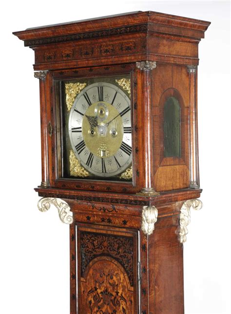 A Queen Anne Walnut And Marquetry Longcase Clock C1705 The Brass Eight Day Movement With Five