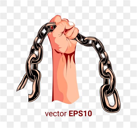 Vector Image Illustration Of A Hand Holding A Chain Of Freedom Symbol Vector Art At Vecteezy