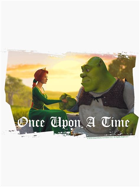 Shrek Fiona And Shrek Once Upon A Time Text Poster Sticker For Sale By