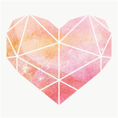 Red Crystal Heart Shape Design Element Free Image By