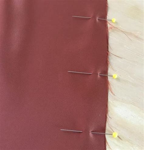 Sewing Tip Pin Fabric Layers Perpendicular To The Fabric Edges