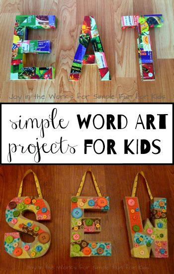 Simple Word Art Project For Kids Joy In The Works