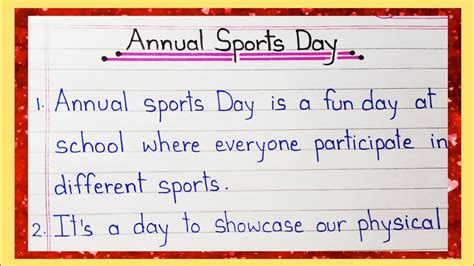 10 Lines On Annual Sports Day Annual Sports Day Essay Annual