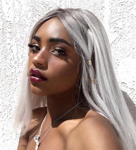 Platinum can look amazing on deeper skin tones—especially when paired with. White Hair With Black Skin Is The Perfect Combo