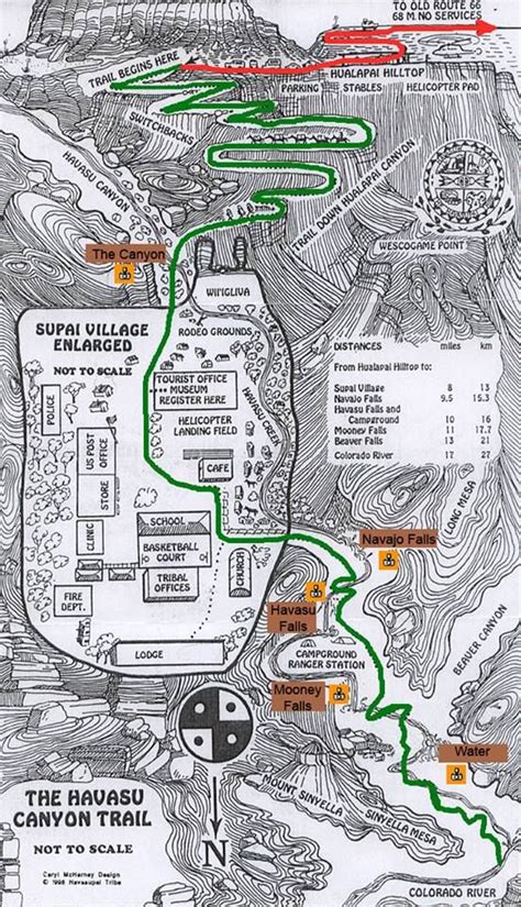 Trail Map 551×960 Havasupai Falls Havasu Falls