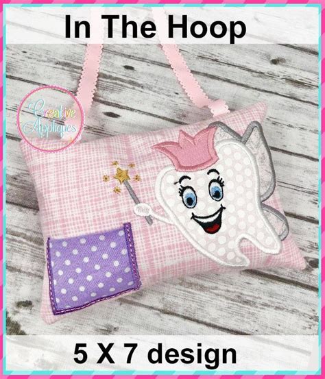 In The Hoop Girl Tooth Fairy Pillow Design 5x7 Creative Appliques