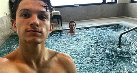 Tom Holland Shirtless Selfie In Hot Tub With Haz Osterfeld Stuarte