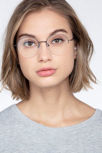 Albee Round Bronze Semi Rimless Eyeglasses Eyebuydirect Grey Hair And Glasses Eyebuydirect