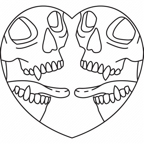 Skull Love Heart Head Scary Skeleton Bone Icon Download On