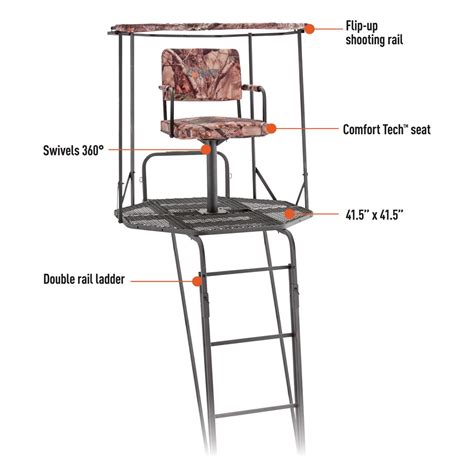 Guide Gear Double Rail 360° Swivel 20 Ladder Tree Stand 690338