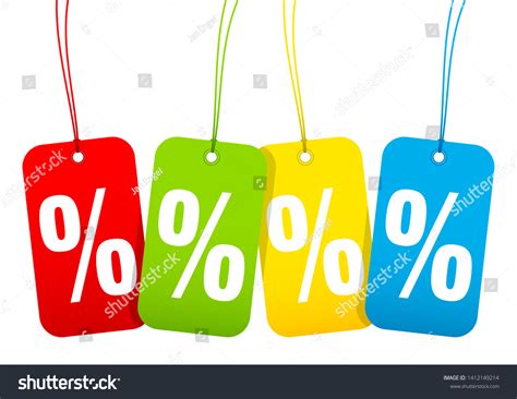 Set Four Hangtags Sale Percent Signs Stock Vector Royalty Free 1412149214 Shutterstock