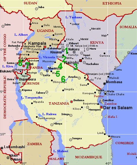 Living Travel East Africa Map