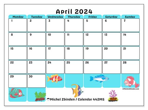 Calendar April 2024 442 Michel Zbinden En