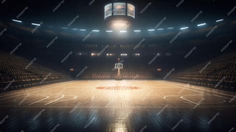 Premium Ai Image Professional Basketball Court Arena Background