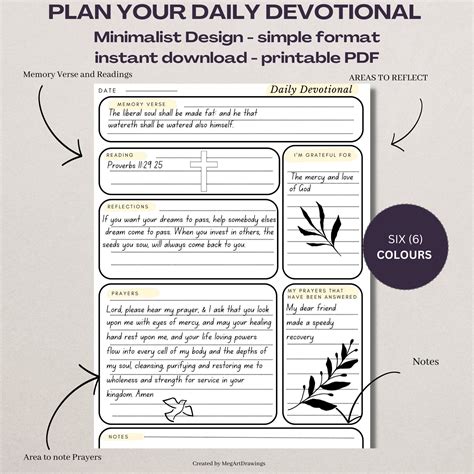 Printable Daily Devotional Planner Instant Download Digital Bible