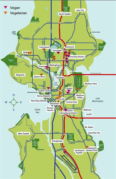 Vegetarian Map of Seattle: Best Meat-Free Neighborhoods | Seattle map