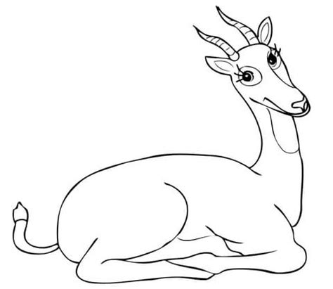 Mammals Antelopes Hartebeest Coloring Pages Printable - KINDERPAGES.COM