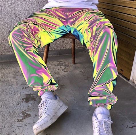 Holographic Pants Mens Rave Outfits Rave Outfits Men Cyberpunk Clothes