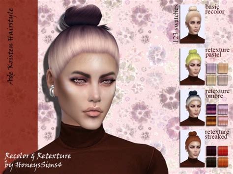 The Sims Resource Ade Kristen Hair Recolored By Jenn Honeydew Hum
