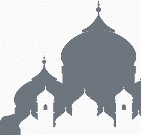 Islamic Gray Silhouette Dome Masjid Mosque Vector Citypng