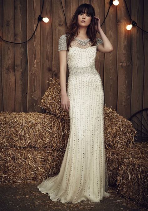 Jenny Packham Dallas Heavily Embellished Column Wedding Dress
