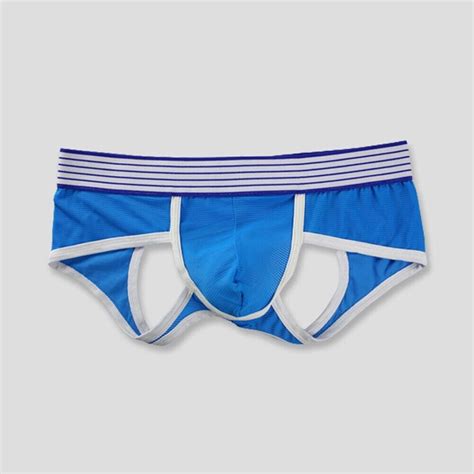 Men Sexy Jockstrap Pouches Underwear Backless Mesh Thong Briefs G