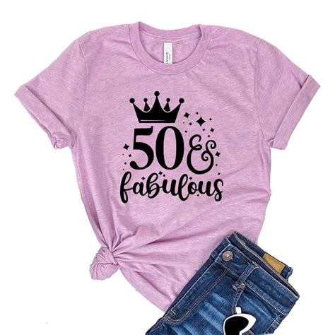 50 And Fabulous T Shirt 50 Years Tee 50th Bday Shirt Womens Party T Fifty Af Tshirt Vintage