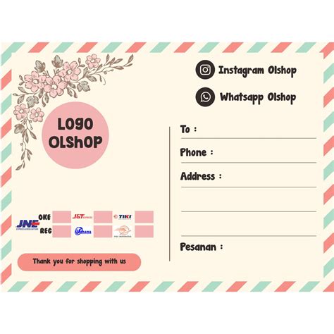 Download gratis desain stiker/label untuk pengiriman olshop, ukuran 15 x 7.5 cm. STICKER OLSHOP / STIKER ONLINE SHOP / STIKER PENGIRIMAN ...