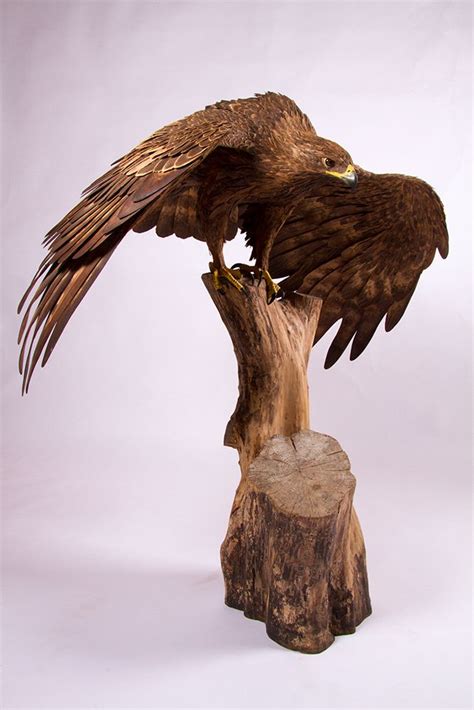 Golden Eagle Sculpture Bird Carving Wood Carving Art Stone Carving