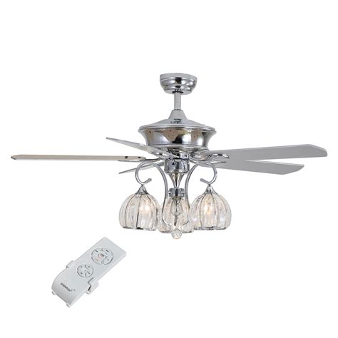 52 Crystal Ceiling Fan With Lights Remote Quiet Elegant Fan Light