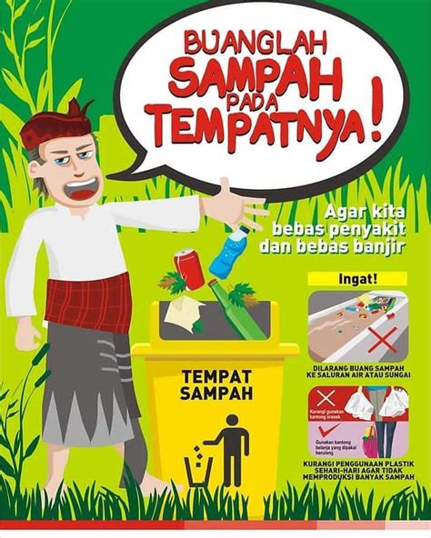 Poster Slogan Kebersihan Lingkungan Sekolah Ilustrasi
