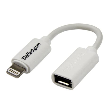 White Micro Usb To Apple 8 Pin Lightning Connector Adapter